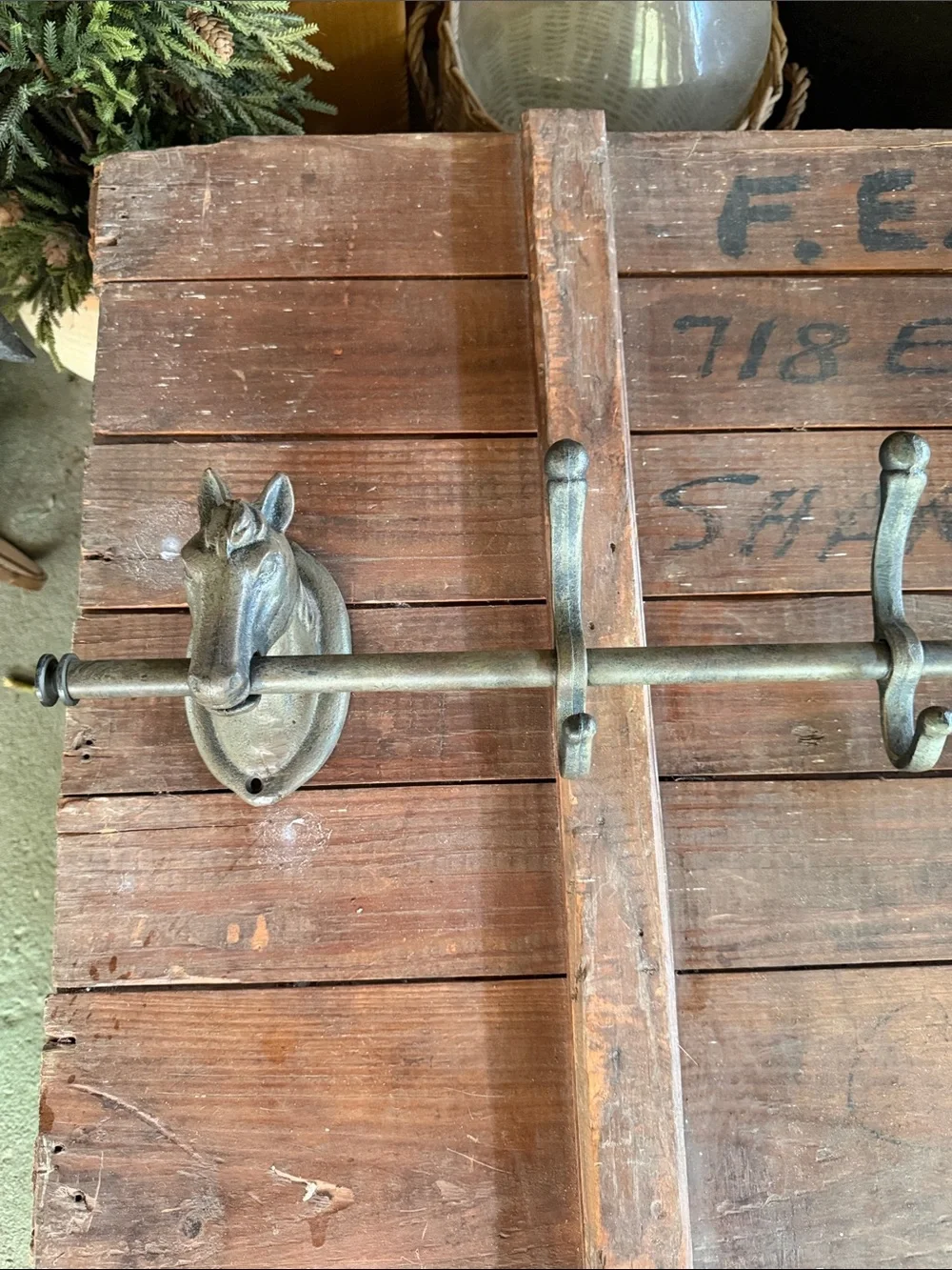 Pottery Barn Horse 🐎 Row of Hooks RARE